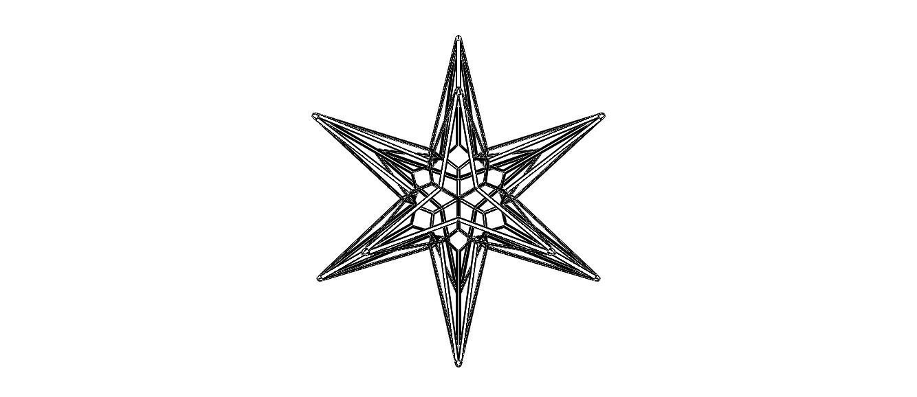 Wireframe Shape Great Triambic Icosahedron 3D print model_30