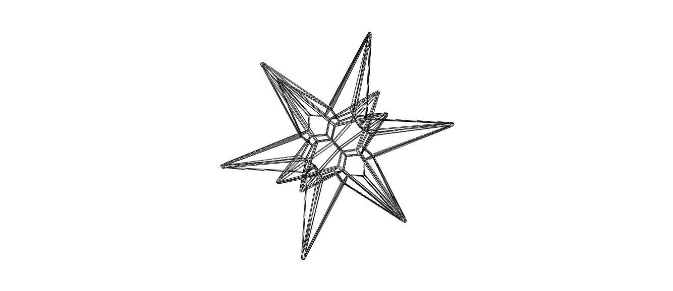 Wireframe Shape Great Triambic Icosahedron 3D print model_12