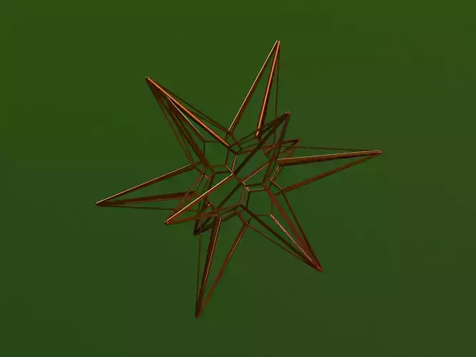 Wireframe Shape Great Triambic Icosahedron 3D print model