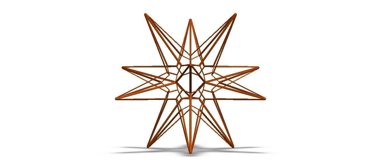 Wireframe Shape Great Triambic Icosahedron 3D print model_25