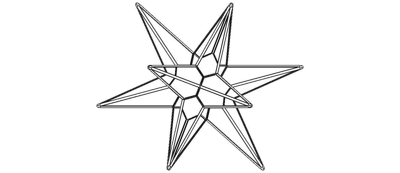 Wireframe Shape Great Triambic Icosahedron 3D print model_38