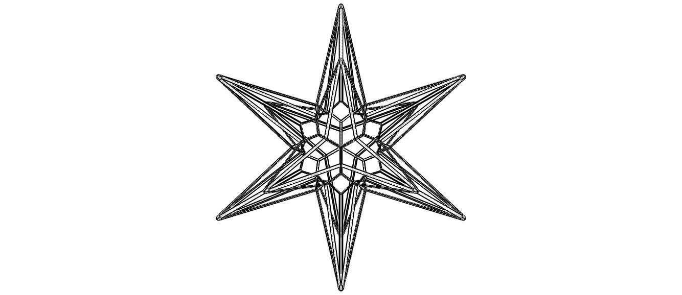 Wireframe Shape Great Triambic Icosahedron 3D print model_15