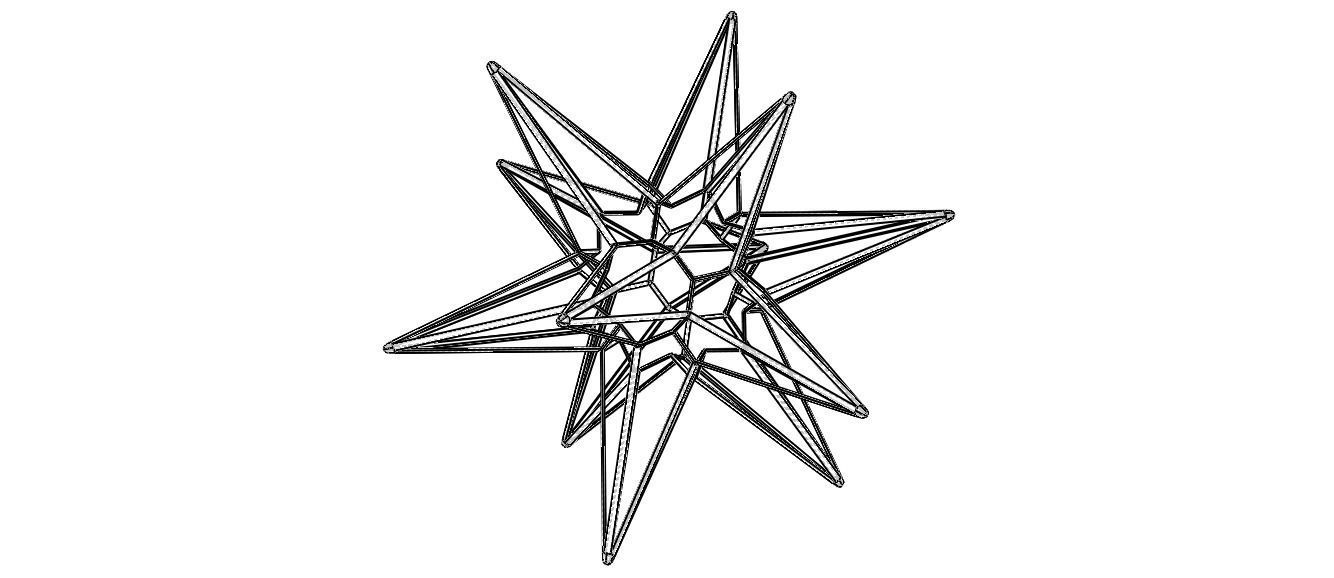 Wireframe Shape Great Triambic Icosahedron 3D print model_3