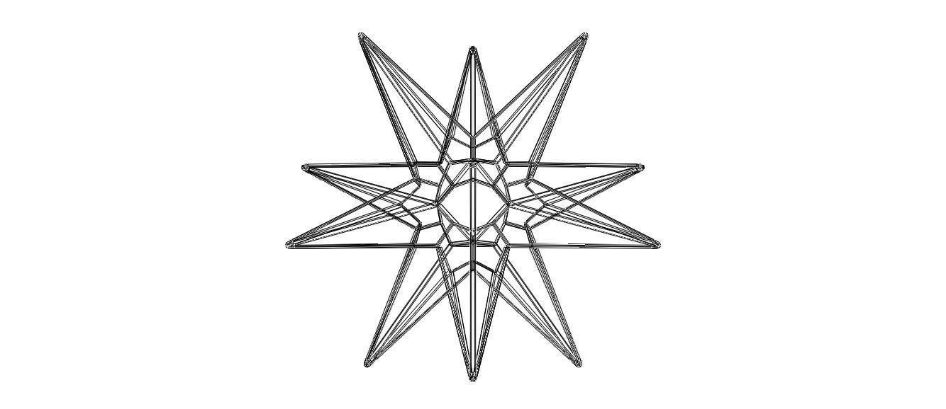 Wireframe Shape Great Triambic Icosahedron 3D print model_24