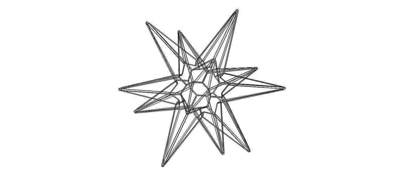 Wireframe Shape Great Triambic Icosahedron 3D print model_8