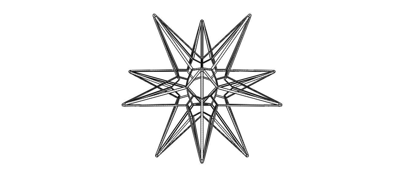 Wireframe Shape Great Triambic Icosahedron 3D print model_23