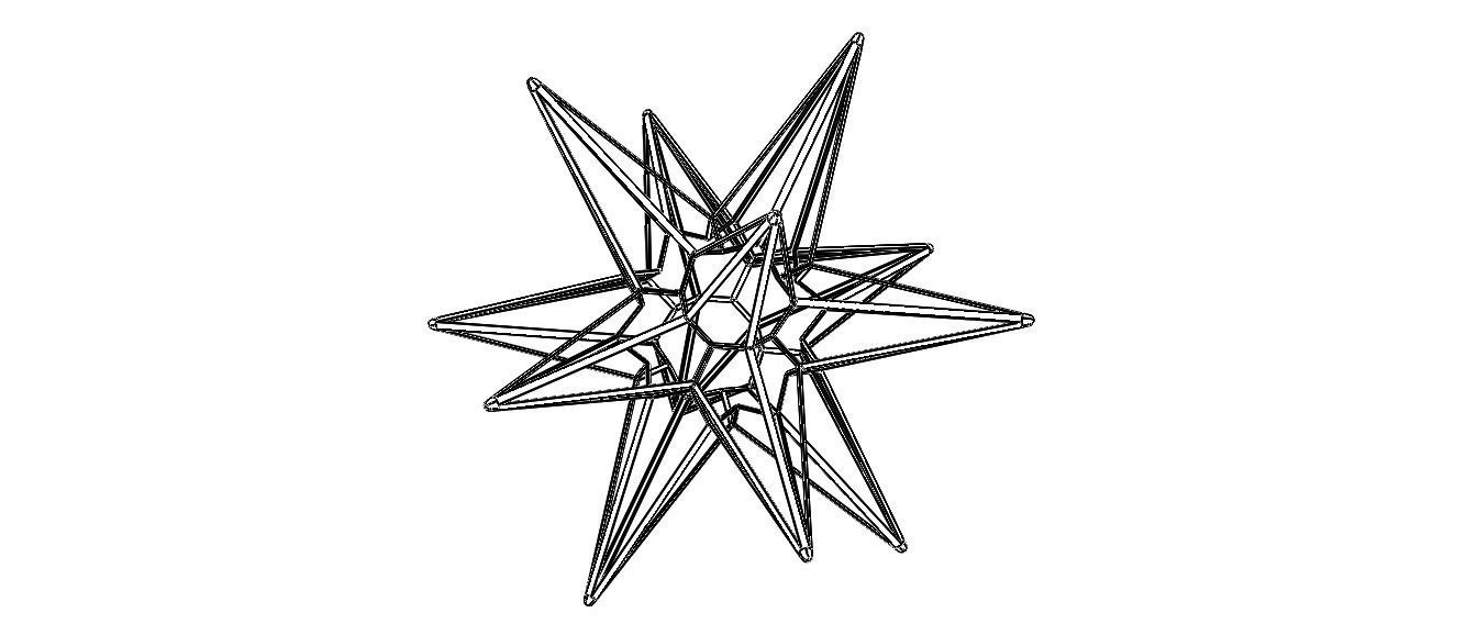 Wireframe Shape Great Triambic Icosahedron 3D print model_6