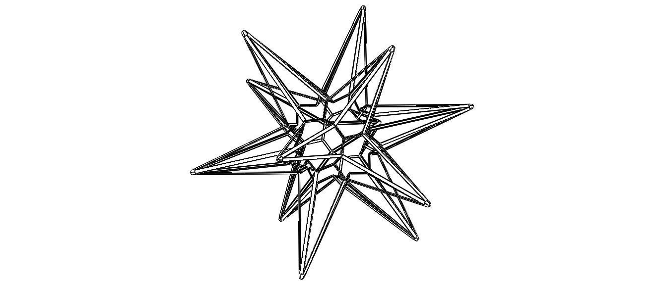 Wireframe Shape Great Triambic Icosahedron 3D print model_2