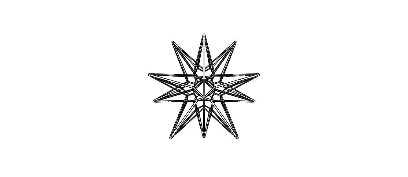 Wireframe Shape Great Triambic Icosahedron 3D print model_26