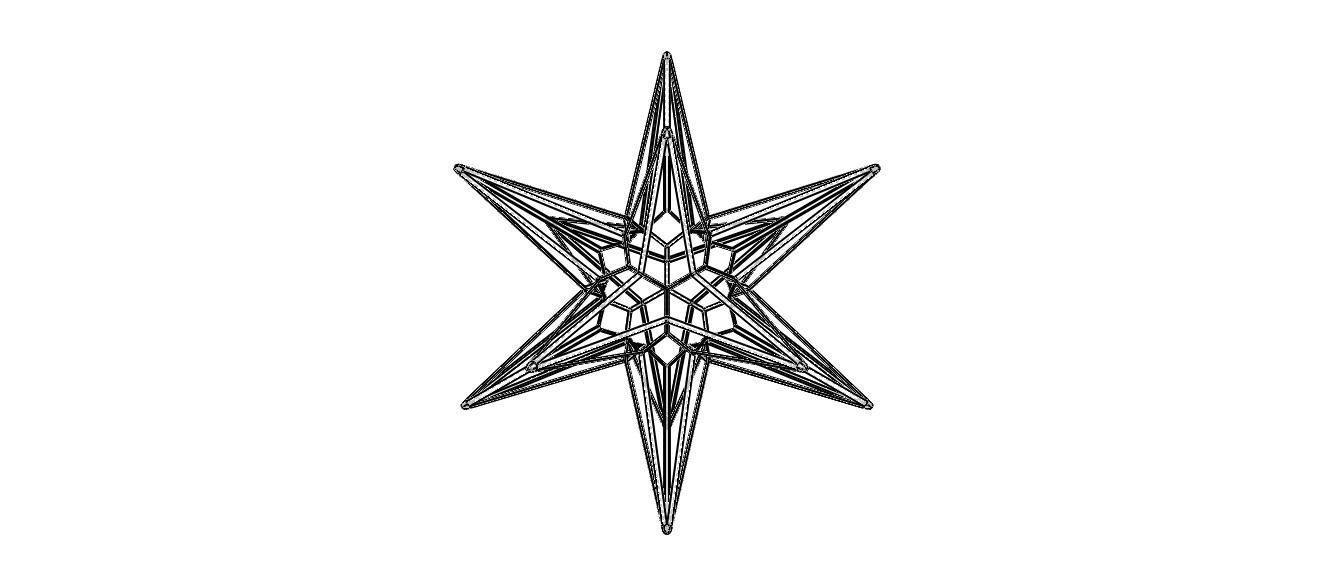 Wireframe Shape Great Triambic Icosahedron 3D print model_31