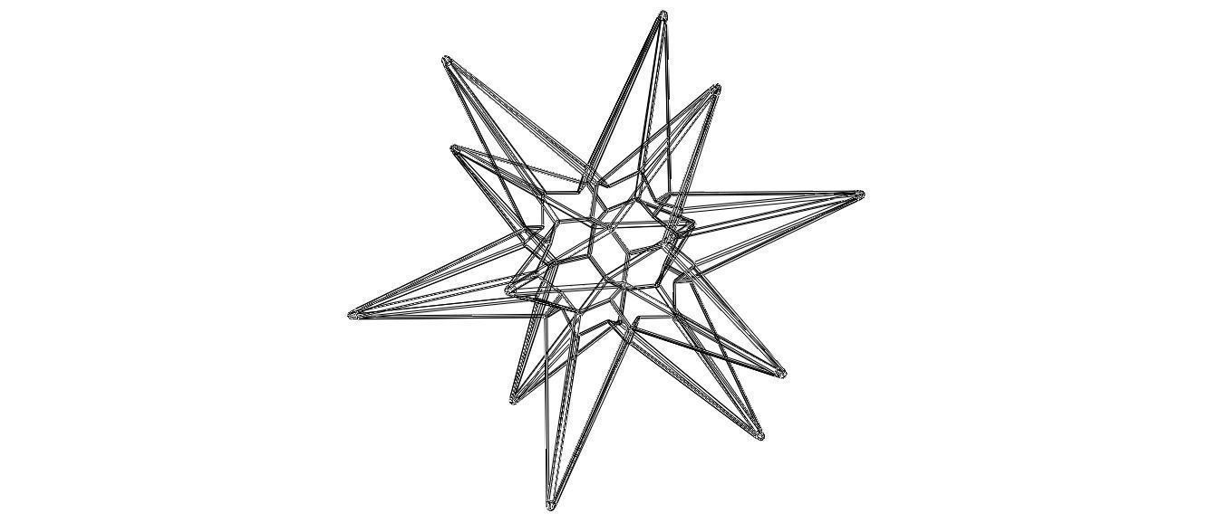Wireframe Shape Great Triambic Icosahedron 3D print model_4