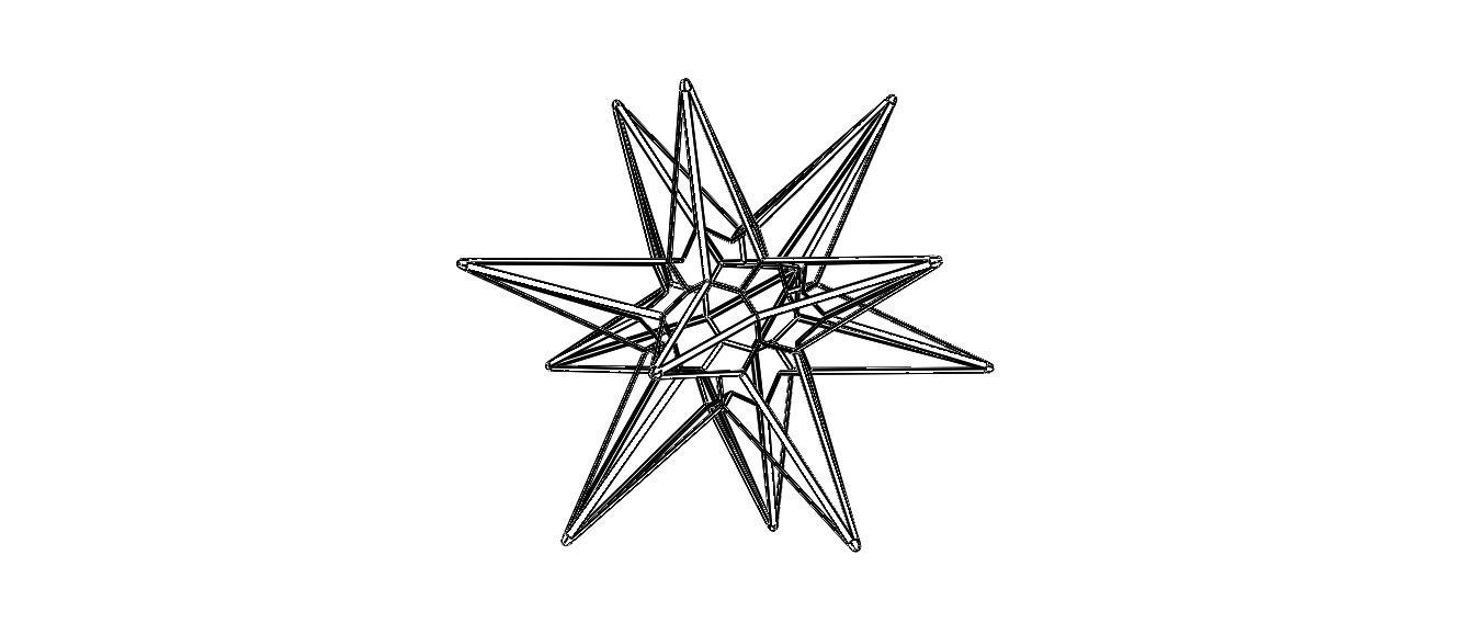 Wireframe Shape Great Triambic Icosahedron 3D print model_34