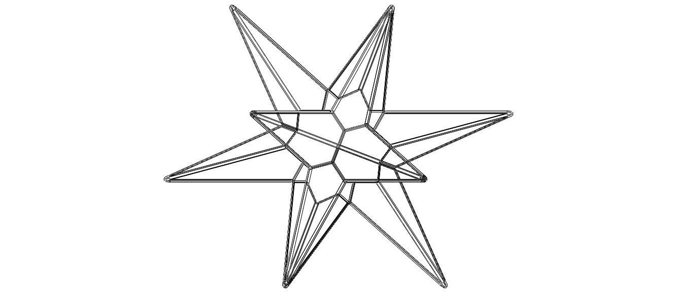 Wireframe Shape Great Triambic Icosahedron 3D print model_40