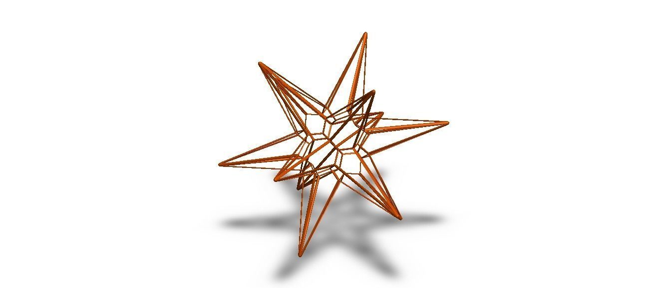 Wireframe Shape Great Triambic Icosahedron 3D print model_13