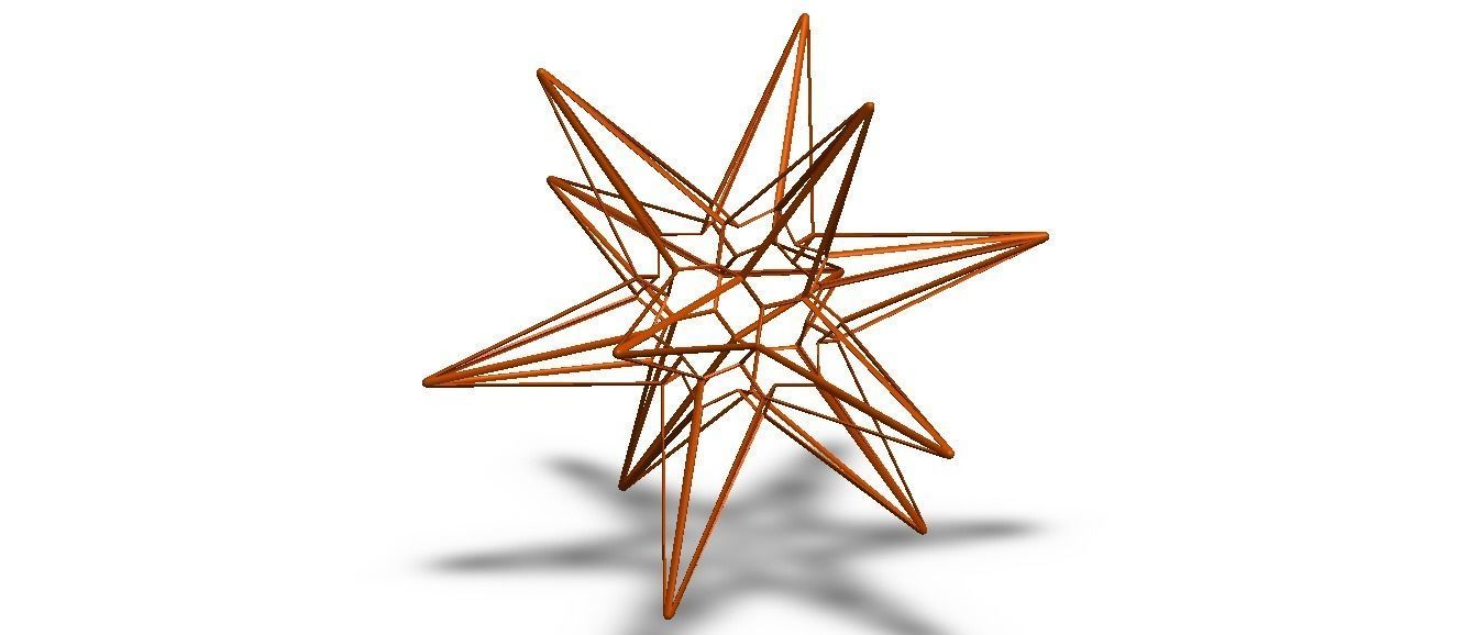 Wireframe Shape Great Triambic Icosahedron 3D print model_5