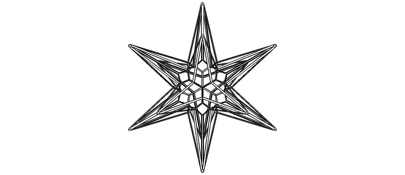 Wireframe Shape Great Triambic Icosahedron 3D print model_14