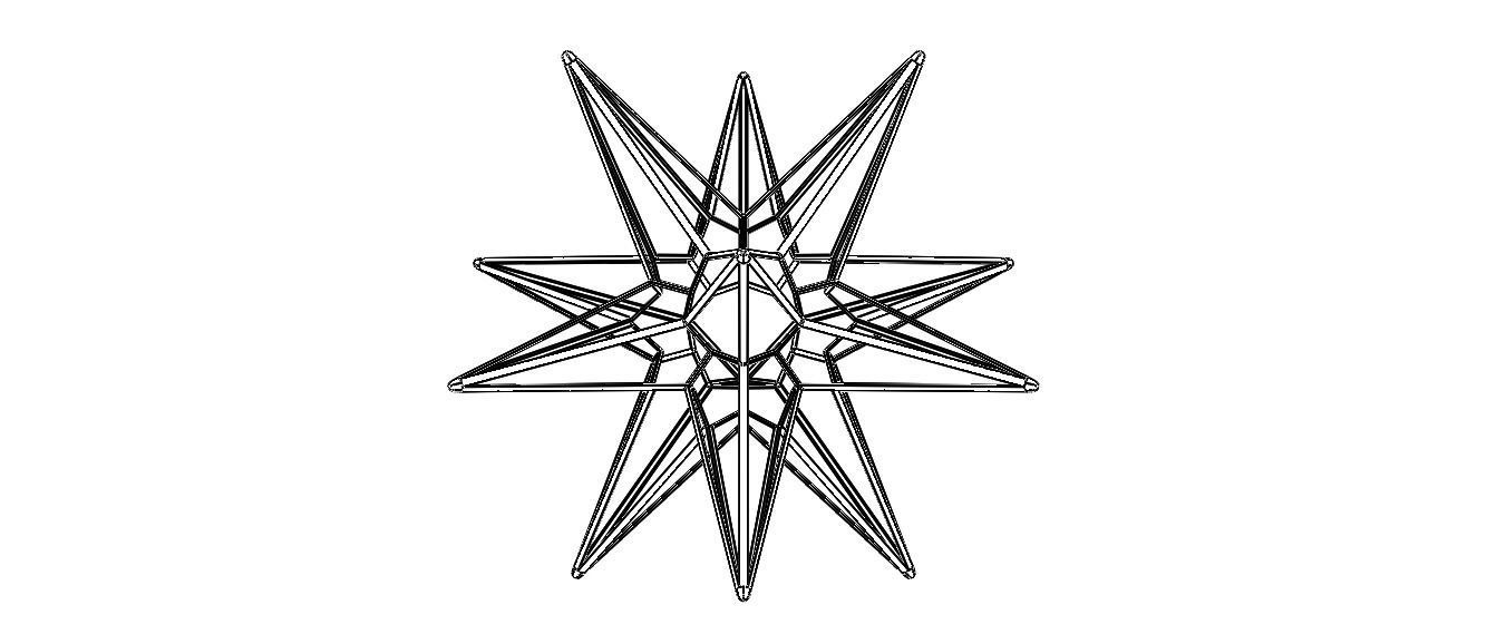 Wireframe Shape Great Triambic Icosahedron 3D print model_22