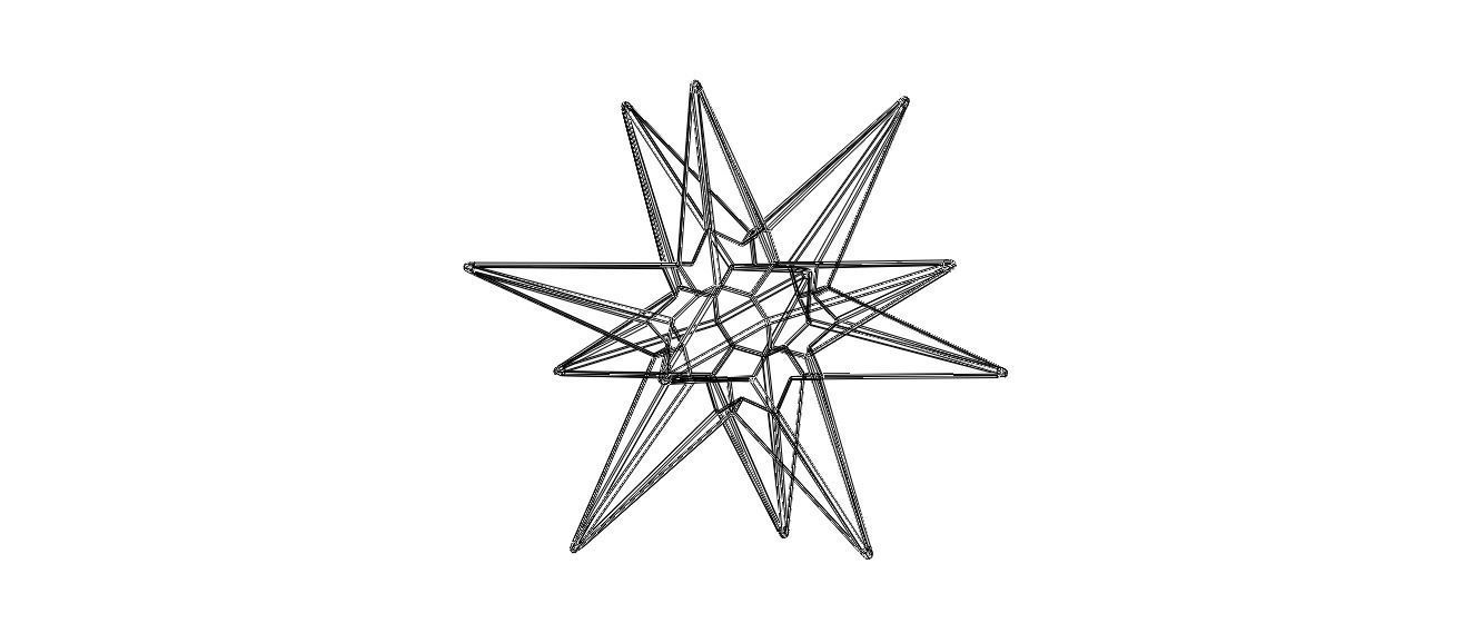 Wireframe Shape Great Triambic Icosahedron 3D print model_36