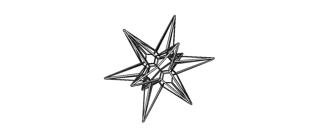 Wireframe Shape Great Triambic Icosahedron 3D print model_10