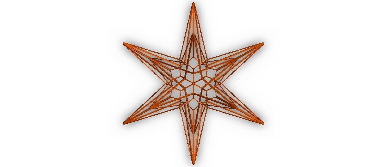 Wireframe Shape Great Triambic Icosahedron 3D print model_17