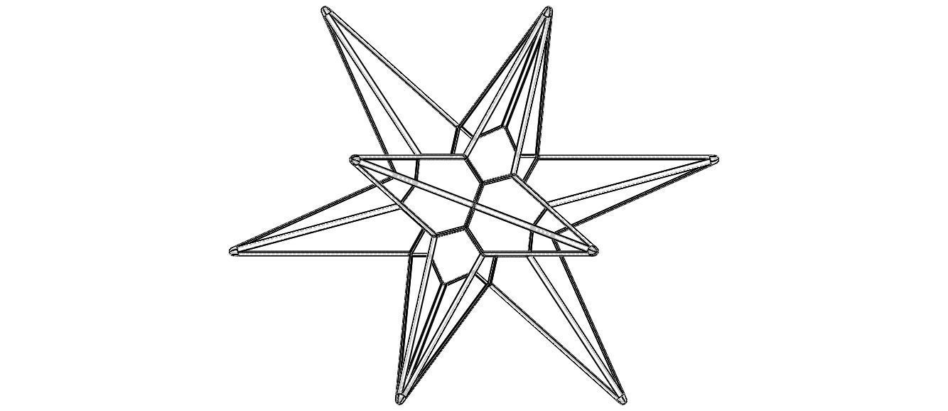 Wireframe Shape Great Triambic Icosahedron 3D print model_39