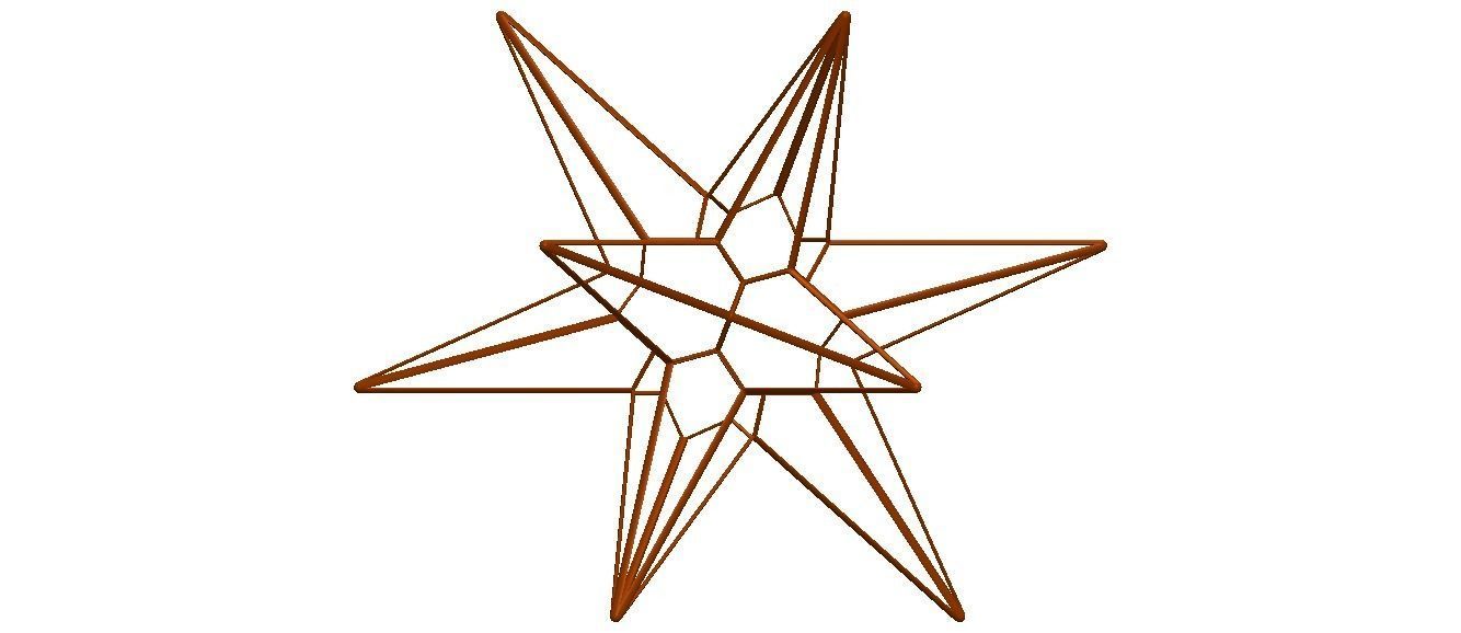 Wireframe Shape Great Triambic Icosahedron 3D print model_41