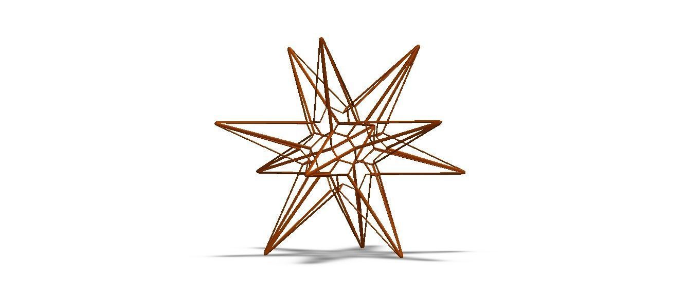 Wireframe Shape Great Triambic Icosahedron 3D print model_37