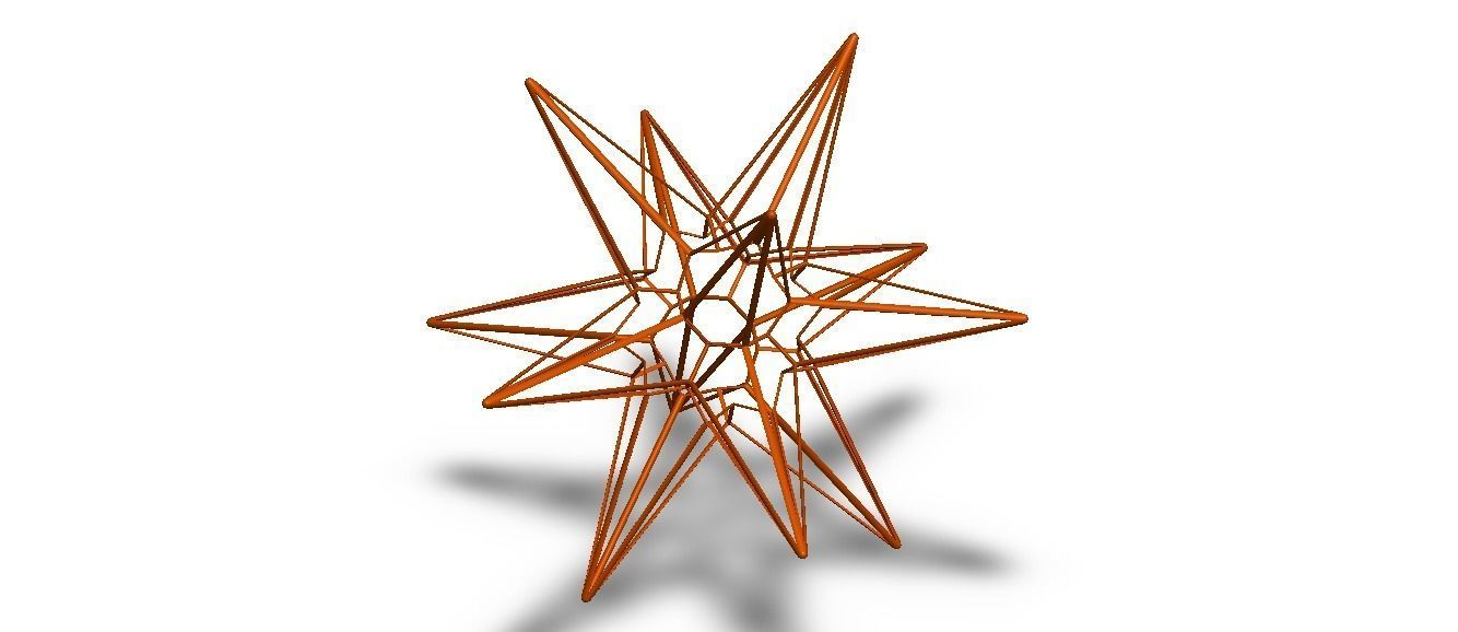 Wireframe Shape Great Triambic Icosahedron 3D print model_9