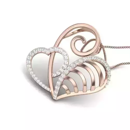 Diamond Heart Love Valentine Pendant renders 3dm details 3D print model