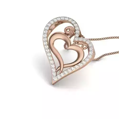 Diamond Heart Love Valentine Pendant renders 3dm details 3D print model