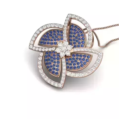 Flower Diamond Pendant renders 3dm details