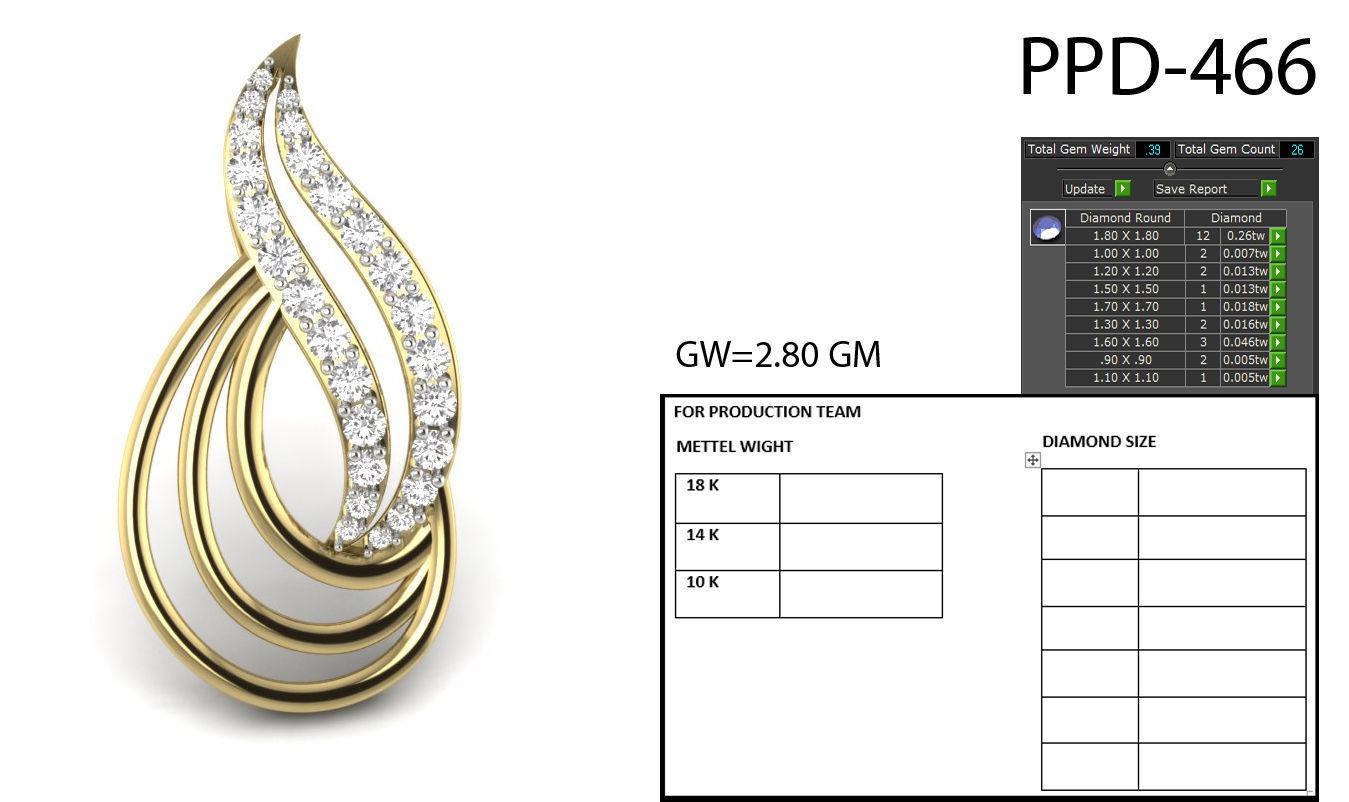Diamond Pendant renders 3dm details 3D print model_16