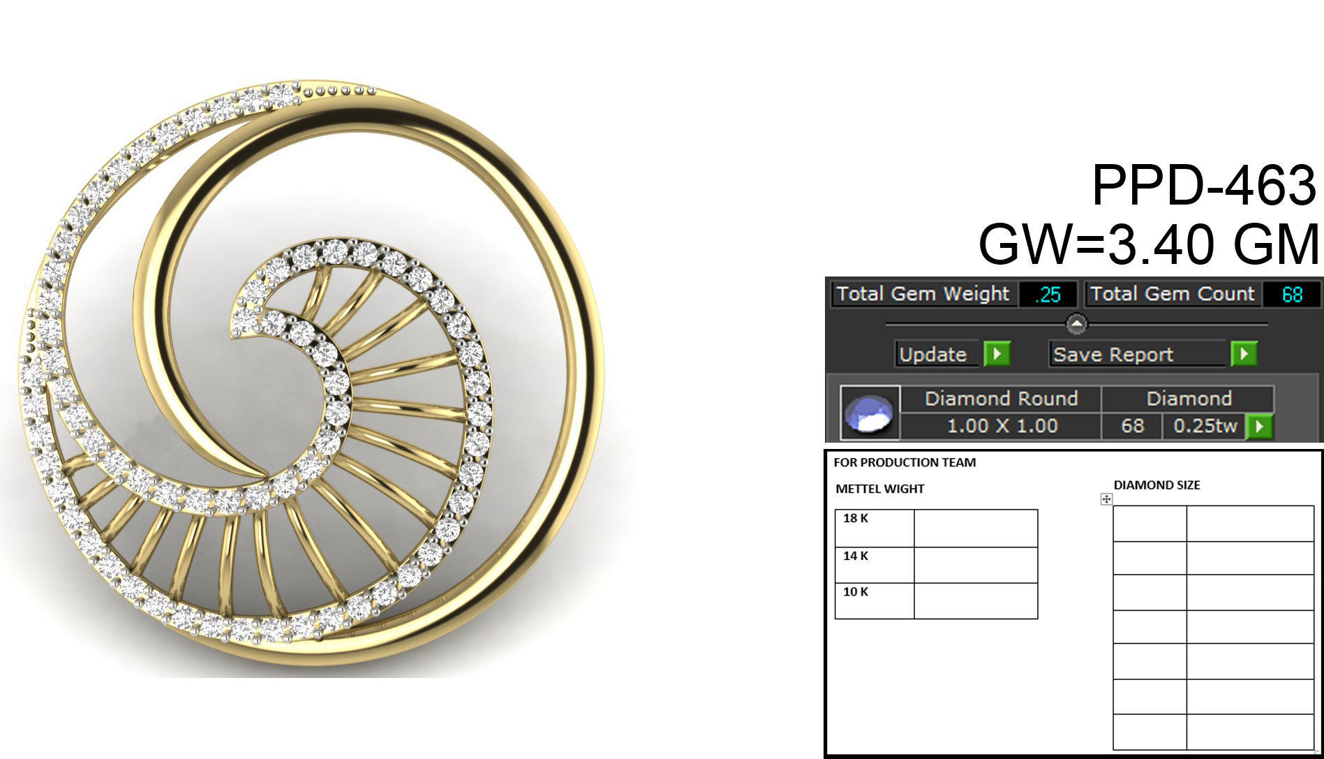 Diamond Pendant renders 3dm details 3D print model_16