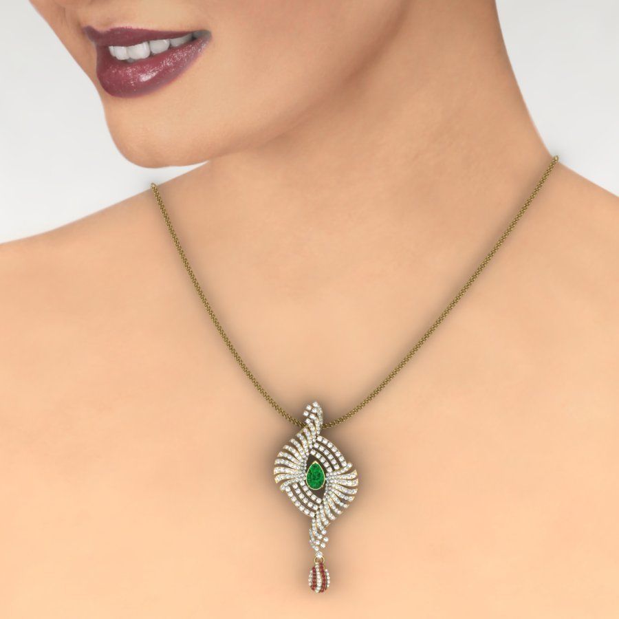 Diamond Cocktail Pendant renders 3dm details 3D print model_3