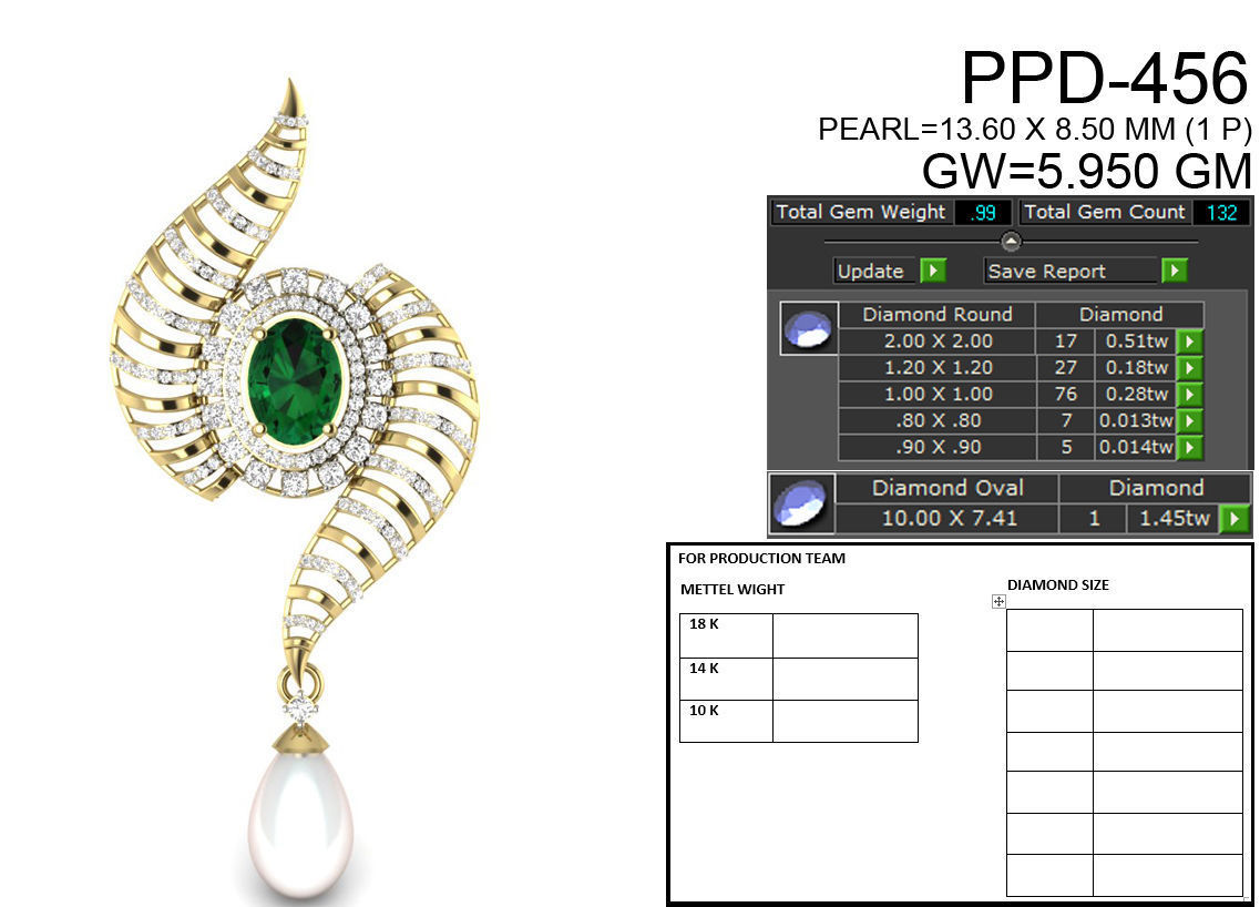 Diamond Cocktail Pendant renders 3dm details 3D print model_16