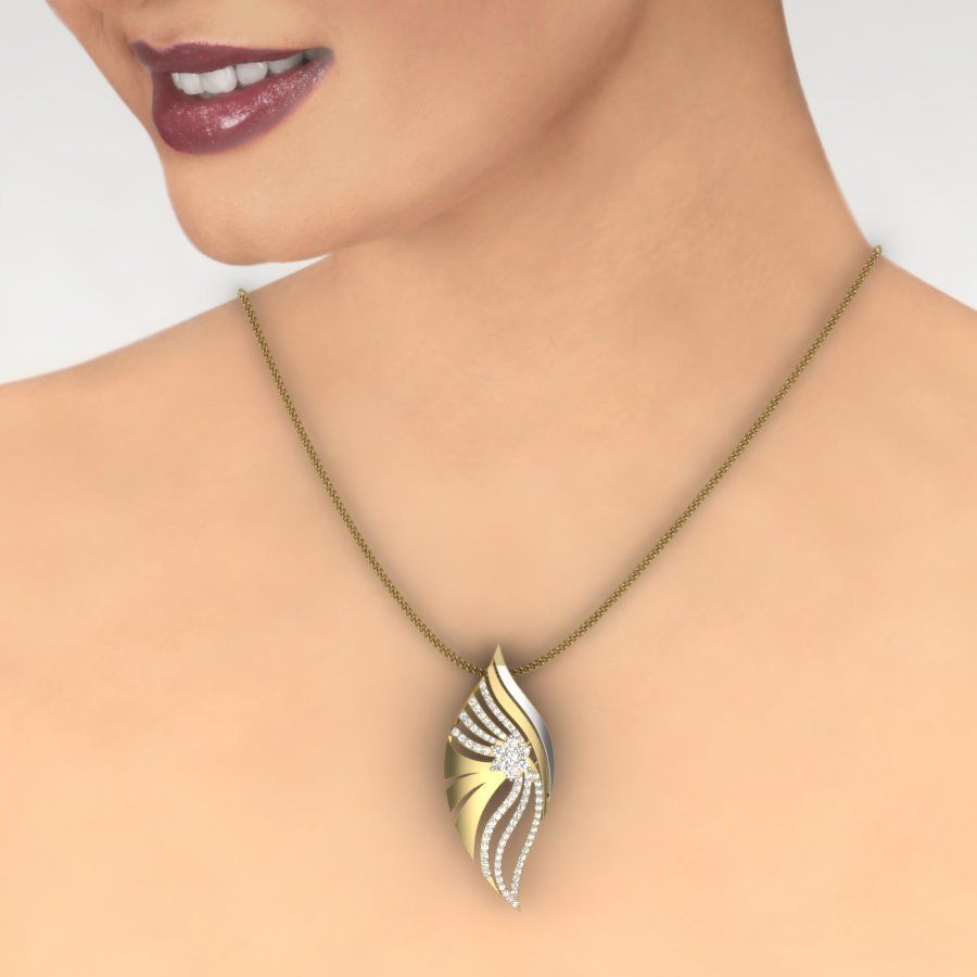 Wings Diamond Pendant renders 3dm details 3D print model_3