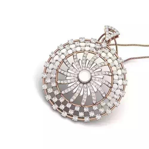 Flower Diamond Cocktail Pendant renders 3dm details