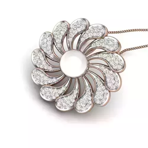 Flower Diamond Cocktail Pendant renders 3dm details