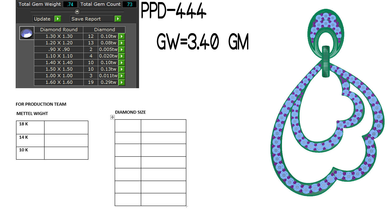 Diamond Pendant renders 3dm details 3D print model_16