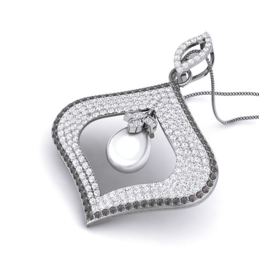 Diamond Pearl Pendant renders 3dm details 3D print model_2