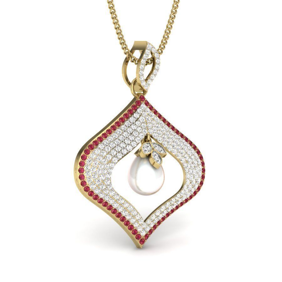 Diamond Pearl Pendant renders 3dm details 3D print model_4