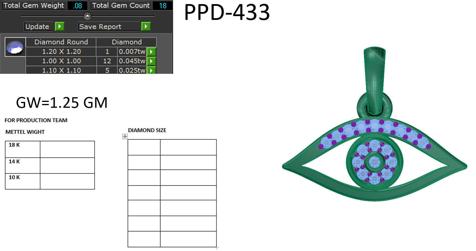 Devil Diamond Eye Pendant renders 3dm details 3D print model_15