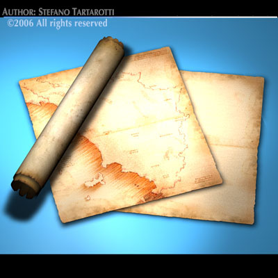 Old maps collection 3D model_1