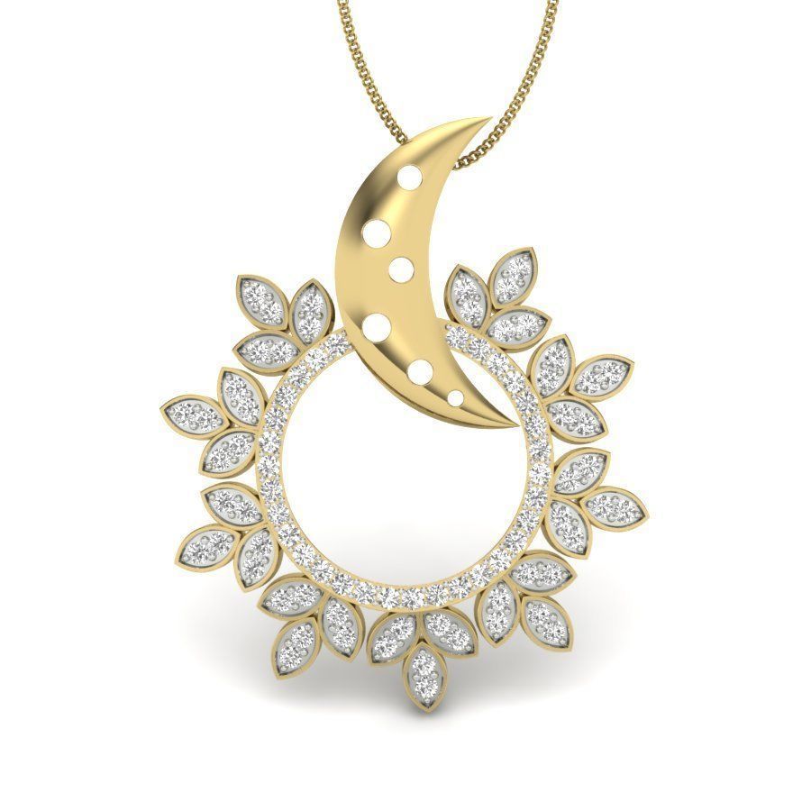Sun and Moon Diamond Cocktail Pendant renders 3dm details 3D print model_13