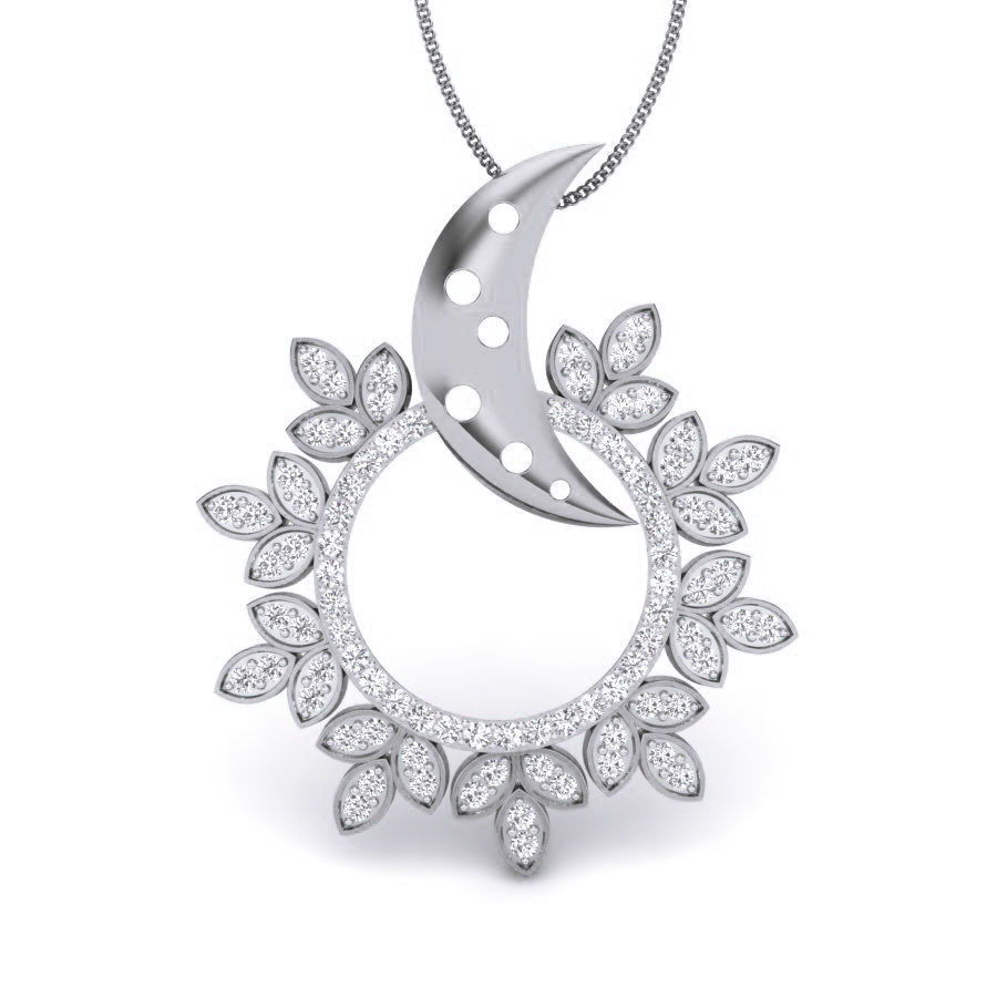 Sun and Moon Diamond Cocktail Pendant renders 3dm details 3D print model_14