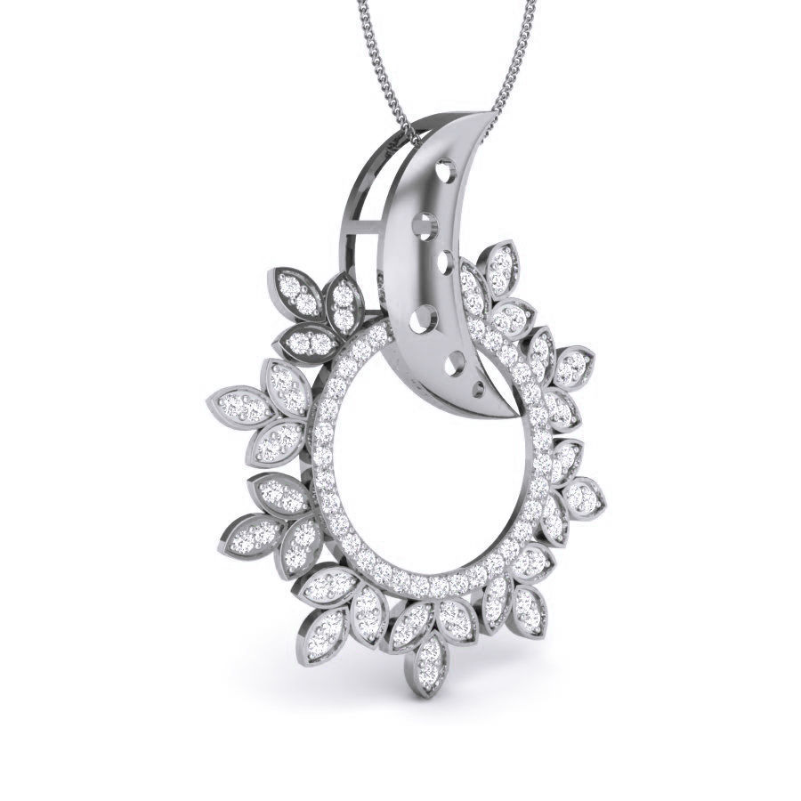 Sun and Moon Diamond Cocktail Pendant renders 3dm details 3D print model_5