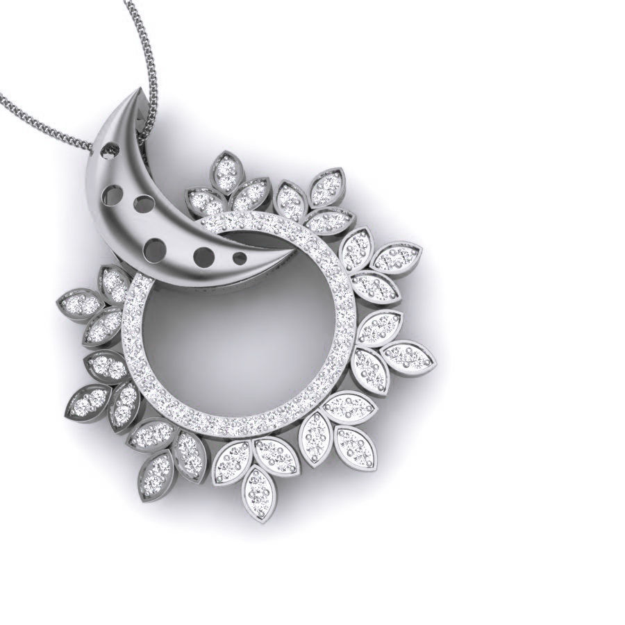Sun and Moon Diamond Cocktail Pendant renders 3dm details 3D print model_9