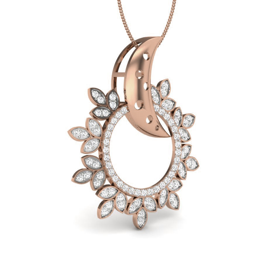 Sun and Moon Diamond Cocktail Pendant renders 3dm details 3D print model_6