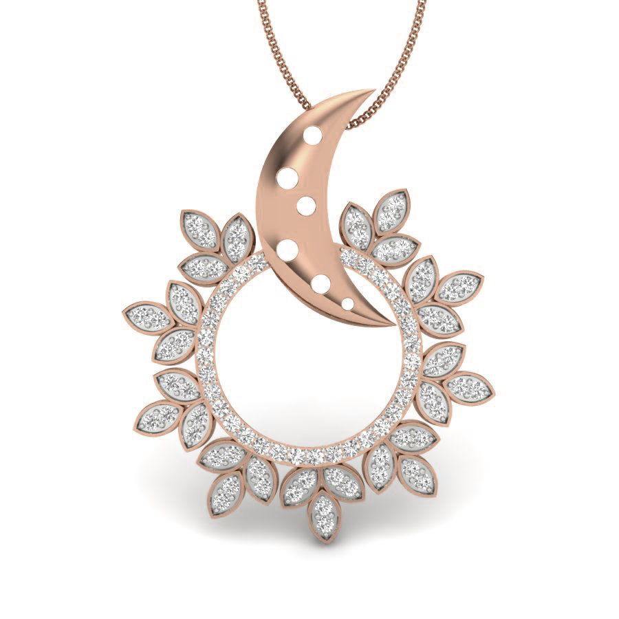 Sun and Moon Diamond Cocktail Pendant renders 3dm details 3D print model_15