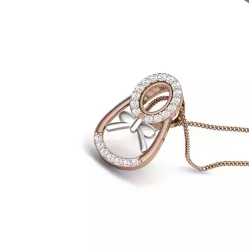 Bow Tie Diamond Pendant renders 3dm details